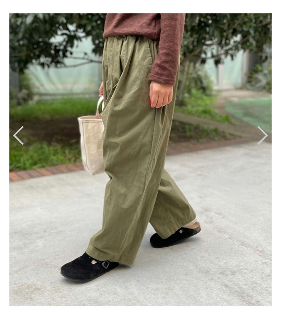 DANTONツイルイージーパンツオリーブ ワイドパンツ新品カーキダントン