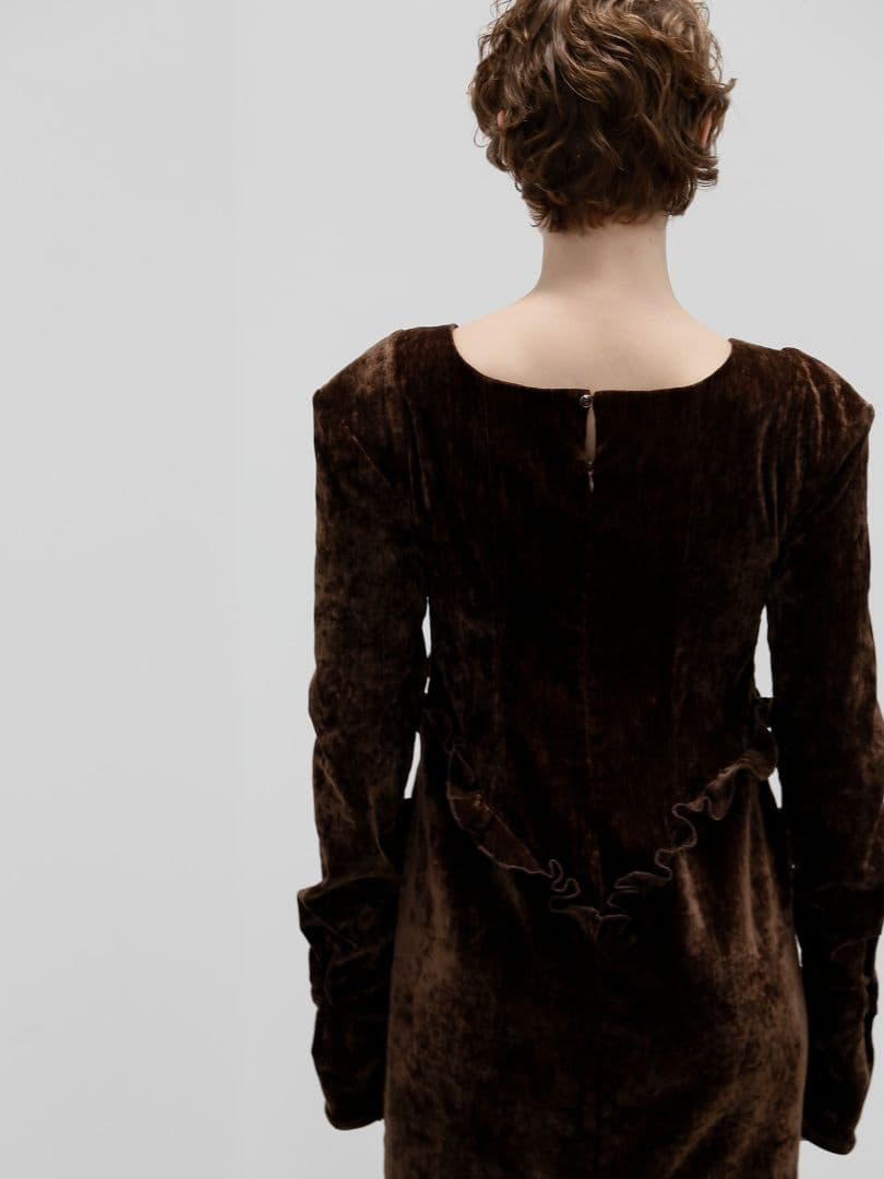 スーツ・フォーマル・ドレス belted velour frill onepiece