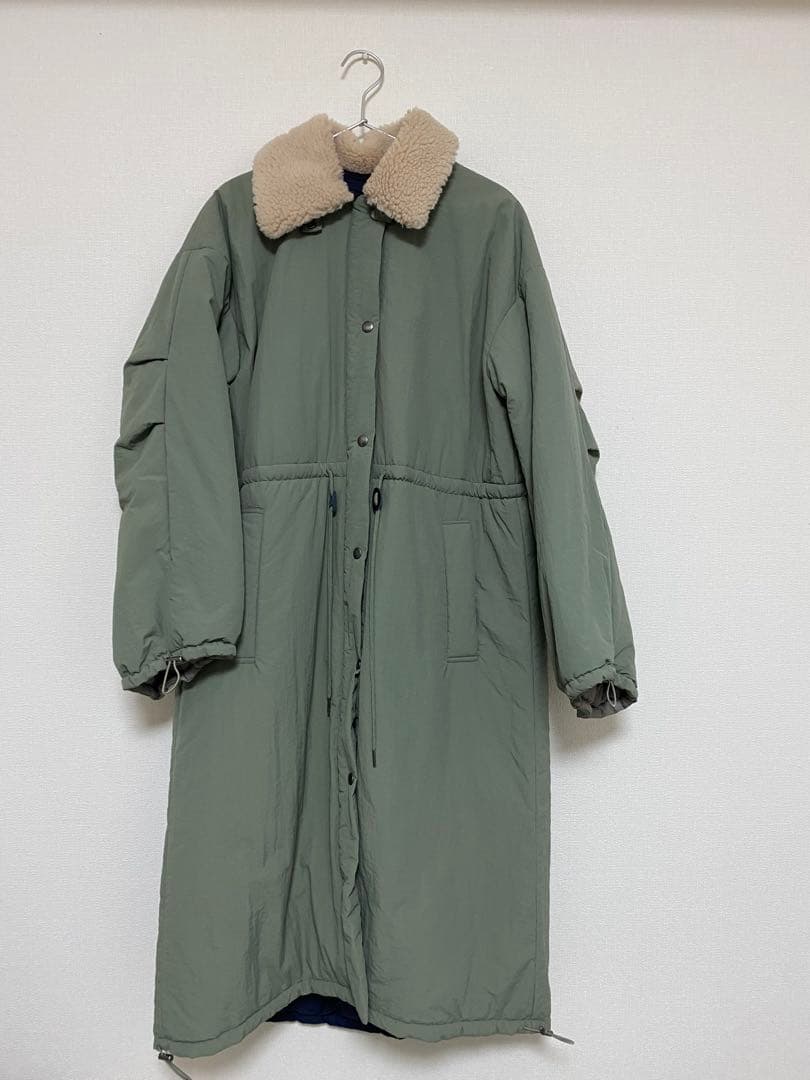 crie confortoリバーシブルバイカラー中綿コートMロングコート