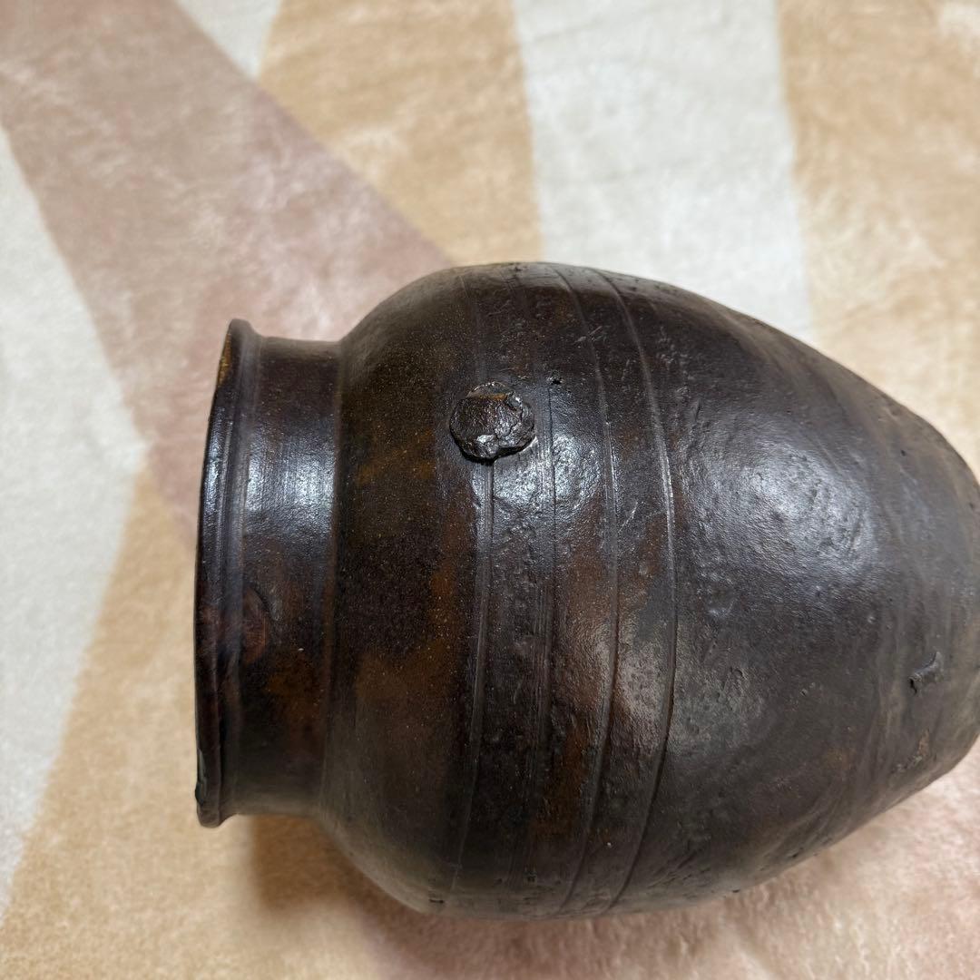 唐津 褐釉小壷 江戸時代 古唐津 九州民窯 古薩摩 黒薩摩