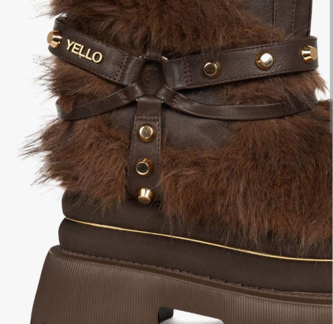 【Yello 】イエローファーFenrir Short Boots ブラウン∥M