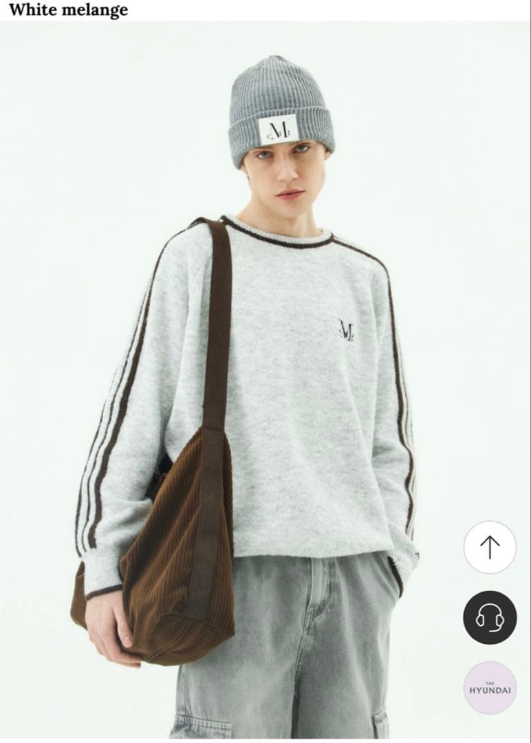 トップス MUCENT HERNE TRACK LINE LOOSE-FIT KNIT