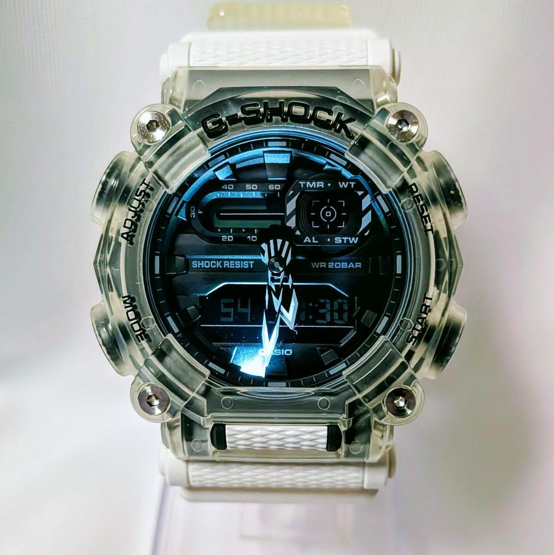 美品 CASIOカシオ腕時計G-SHOCKデジアナ スケルトン 正確性と耐衝撃性