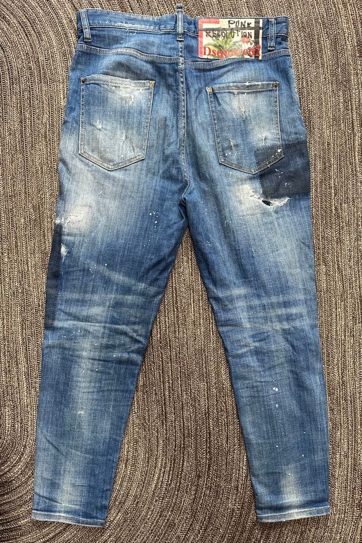 DSQUARED2 ダメージ加工 ブルーデニム スリムフィット　48