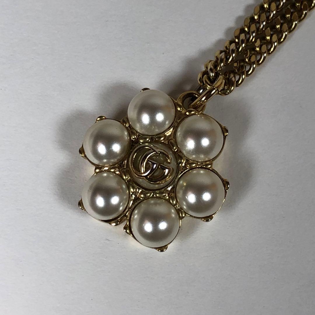 ◆美品◆ GUCCI パール ネックレス ゴールド パール ダブルG