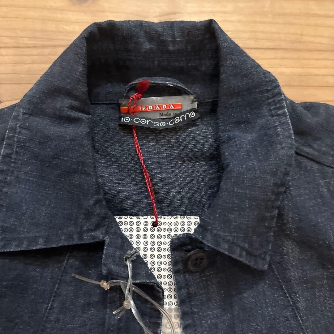 qhmirai PRADA ダークブルー デニムジャケット ベルト付き