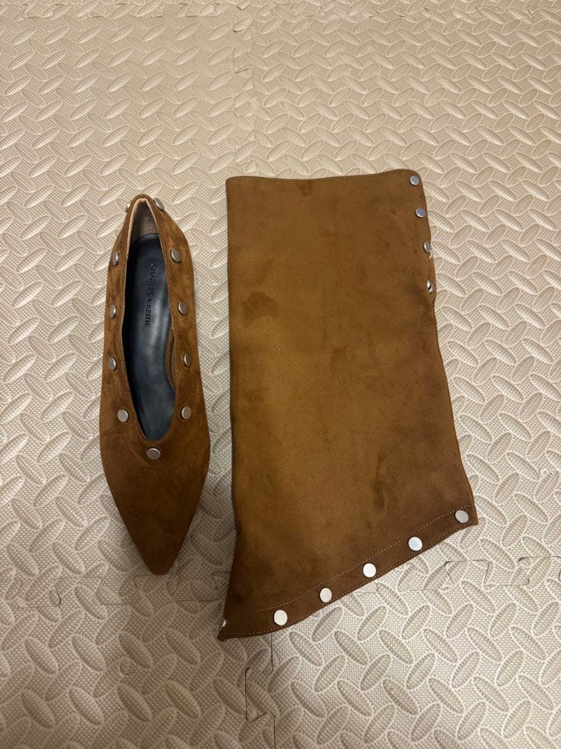 【CHARLES & KEITH】 ガエル スタッズツーピースロングブーツ