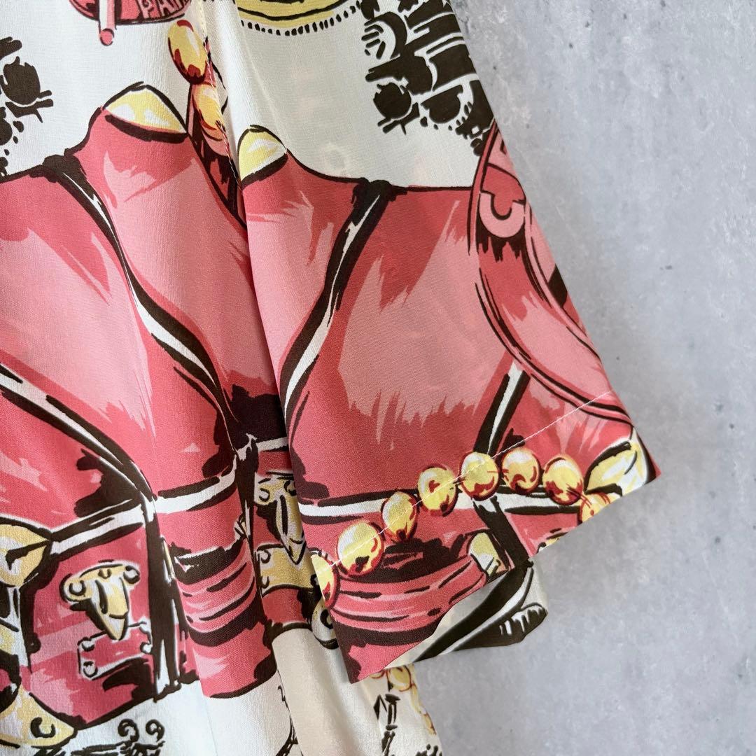 新品✨セリーヌ 00年代 希少ヴィンテージ ブラウス 総柄 シルク スカーフ柄