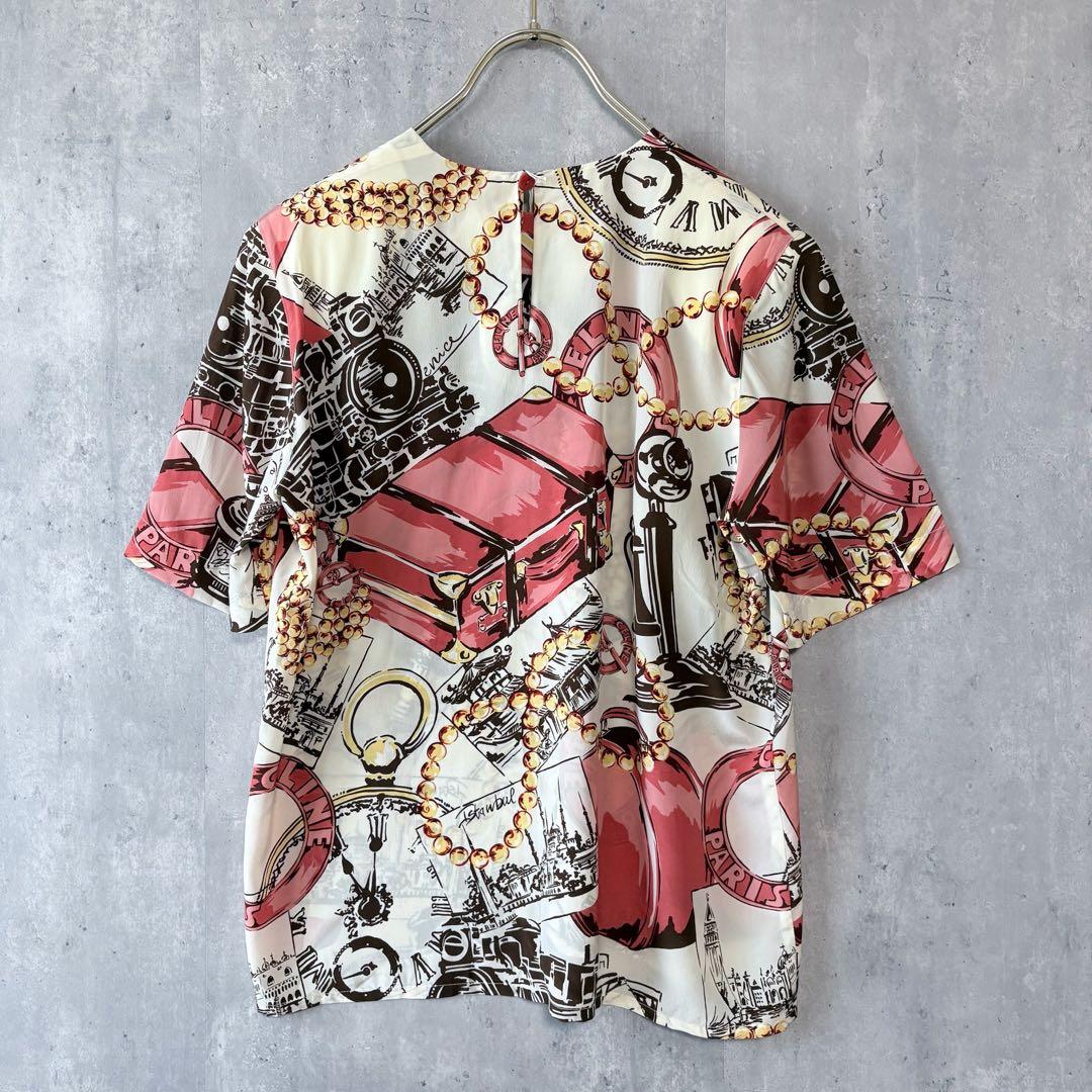 新品✨セリーヌ 00年代 希少ヴィンテージ ブラウス 総柄 シルク スカーフ柄
