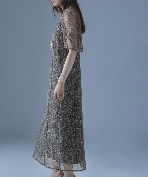 【etoll.】刺繍レースレイヤードドレス 結婚式 オケージョン