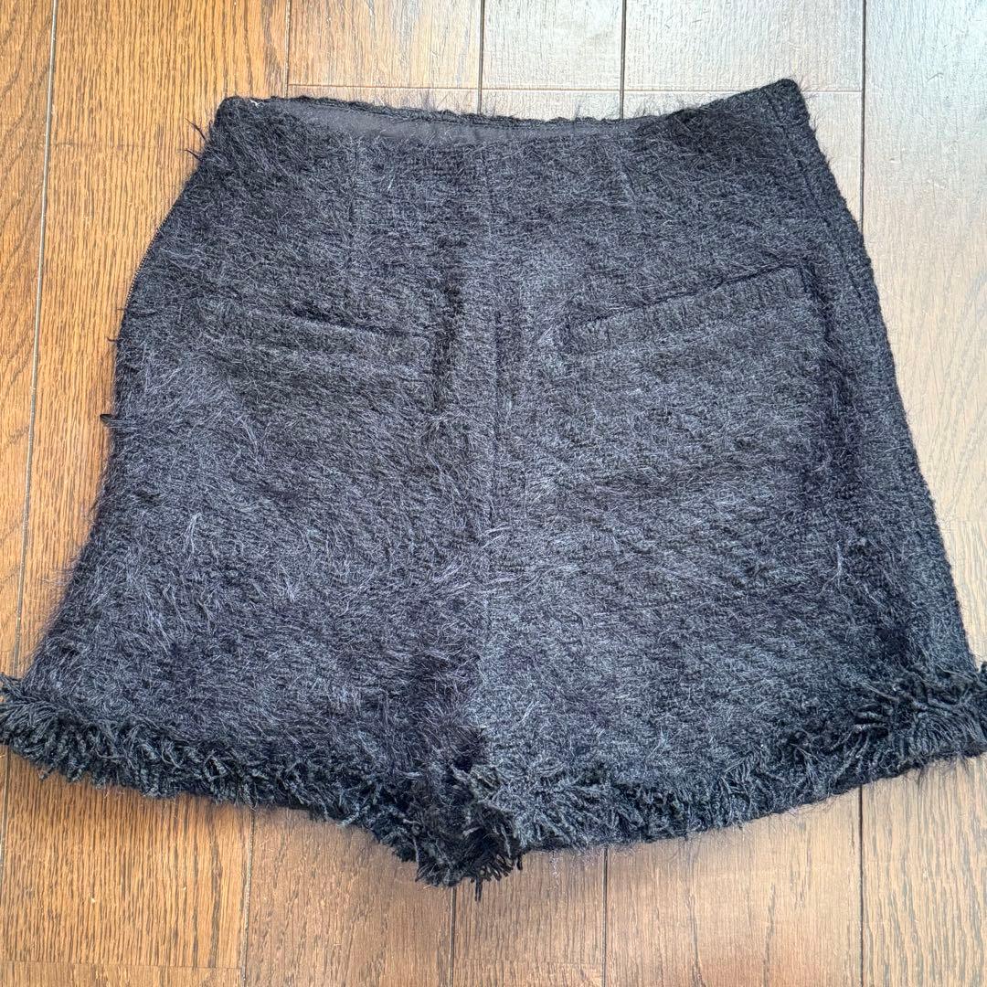 SLY FLUFFY TWEED ショートパンツ　黒
