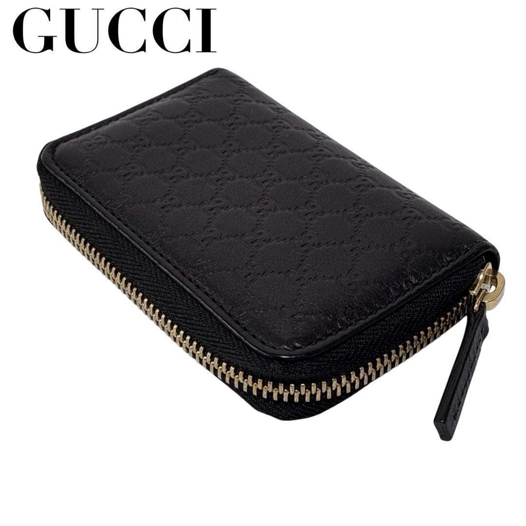 【美品】GUCCI グッチ 6連キーケース マイクログッチシマ 鍵 カード 黒