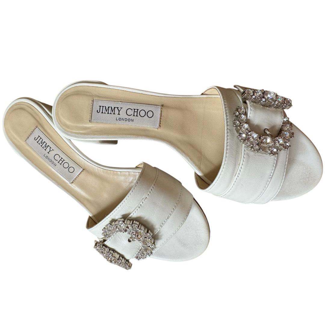 【美品】JIMMY CHOO Cheriミュール ビジューバックル
