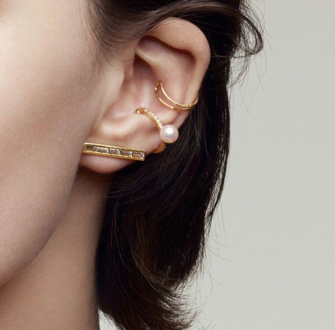 Hirotaka　アイスブルーベリルピアス　10K