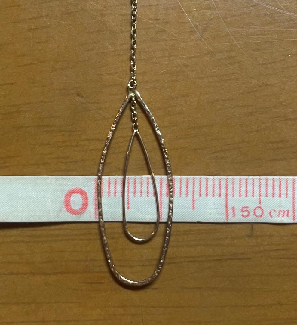 18金ゴールド 2連ドロップ型イヤリング　片耳