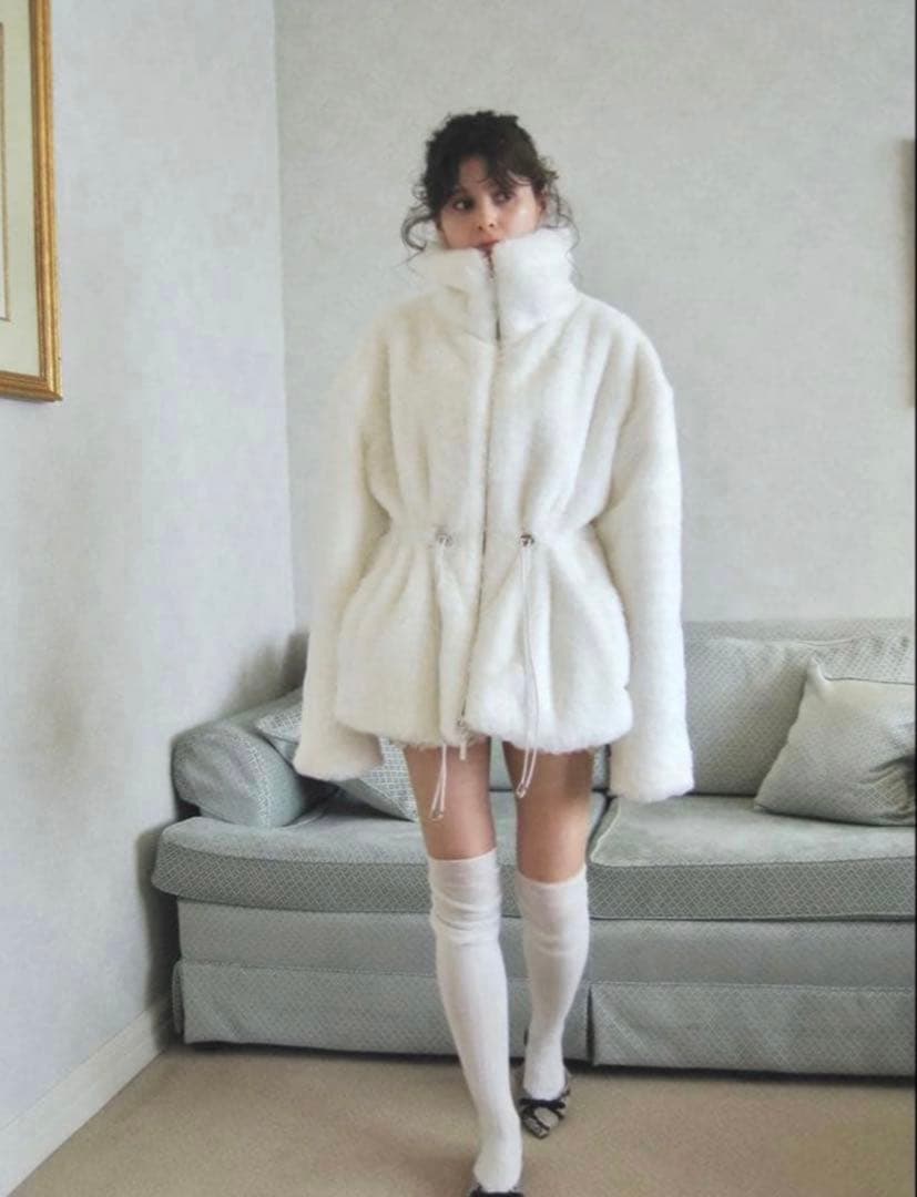 ジャケット・アウター pellicule plump fur zip coat