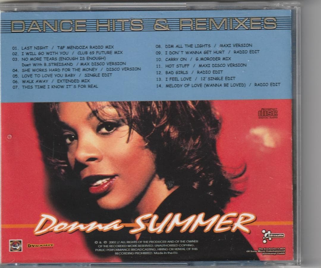 Donna Summer　Dance Hits ＆ Remixes　ベスト盤CD