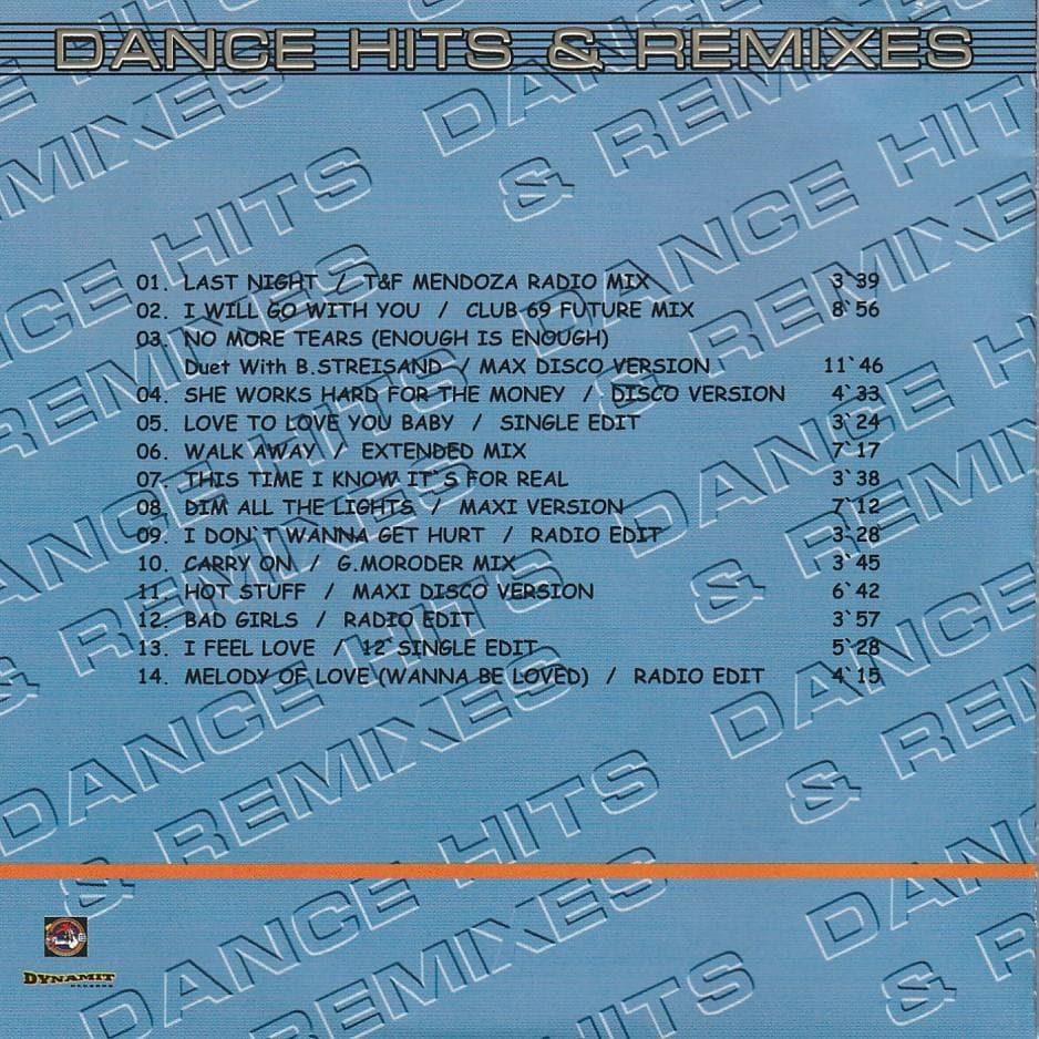 Donna Summer　Dance Hits ＆ Remixes　ベスト盤CD