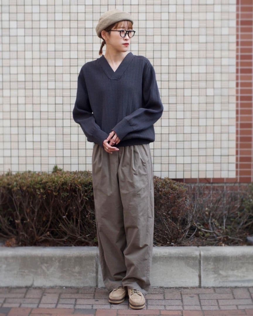 slopeslow コットン和紙オーバーダイクロス Vネック