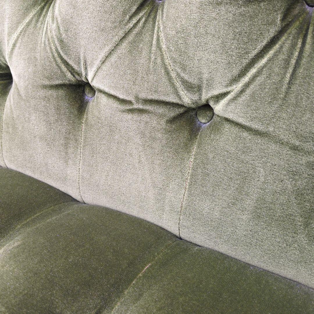 昭和レトロ オールド カリモク グリーン モケット 1人掛け ソファ②ベルベット