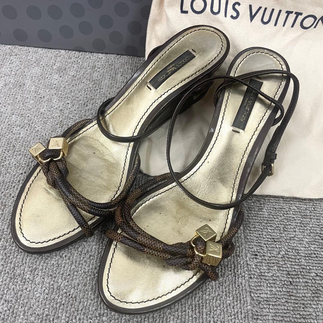 ルイヴィトン　サンダル　ダミエ　36/5 23.5 靴底補修済 滑り止め加工