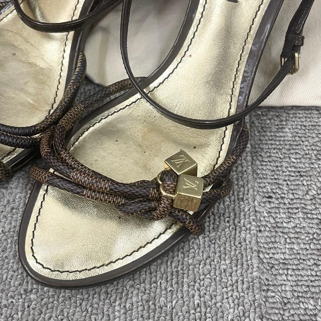 ルイヴィトン　サンダル　ダミエ　36/5 23.5 靴底補修済 滑り止め加工