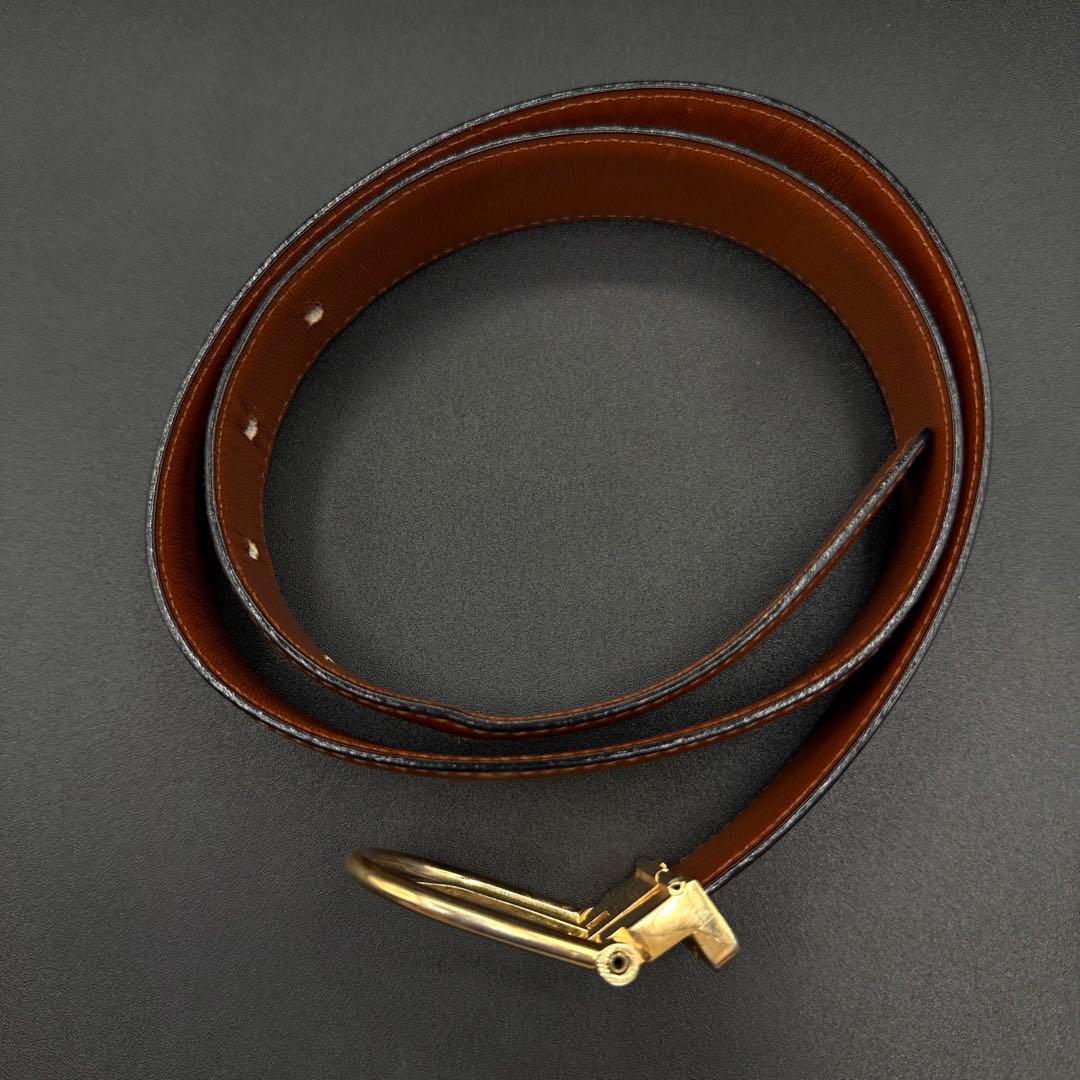 CELINE ブラウン ベルト ゴールドバックル　レザー　刻印あり　イタリア製