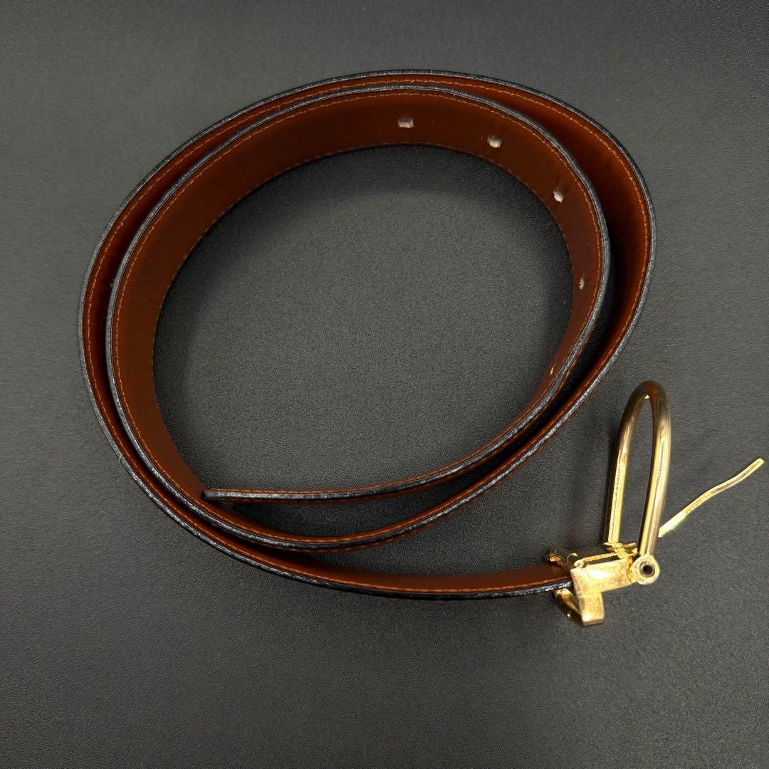 CELINE ブラウン ベルト ゴールドバックル　レザー　刻印あり　イタリア製