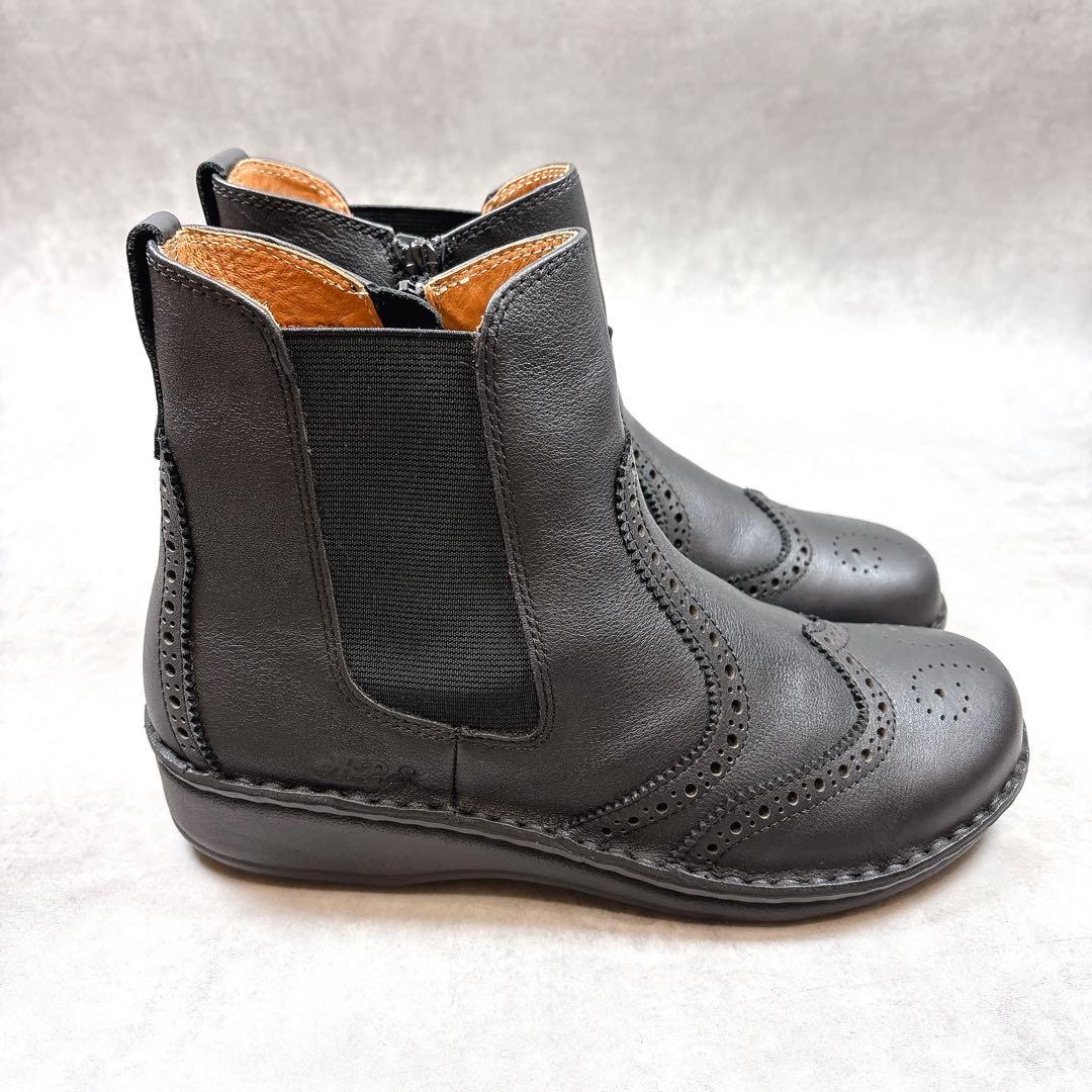 極美品 H.P.S 限定モデル ウイングチップ サイドゴアブーツ 本革 25