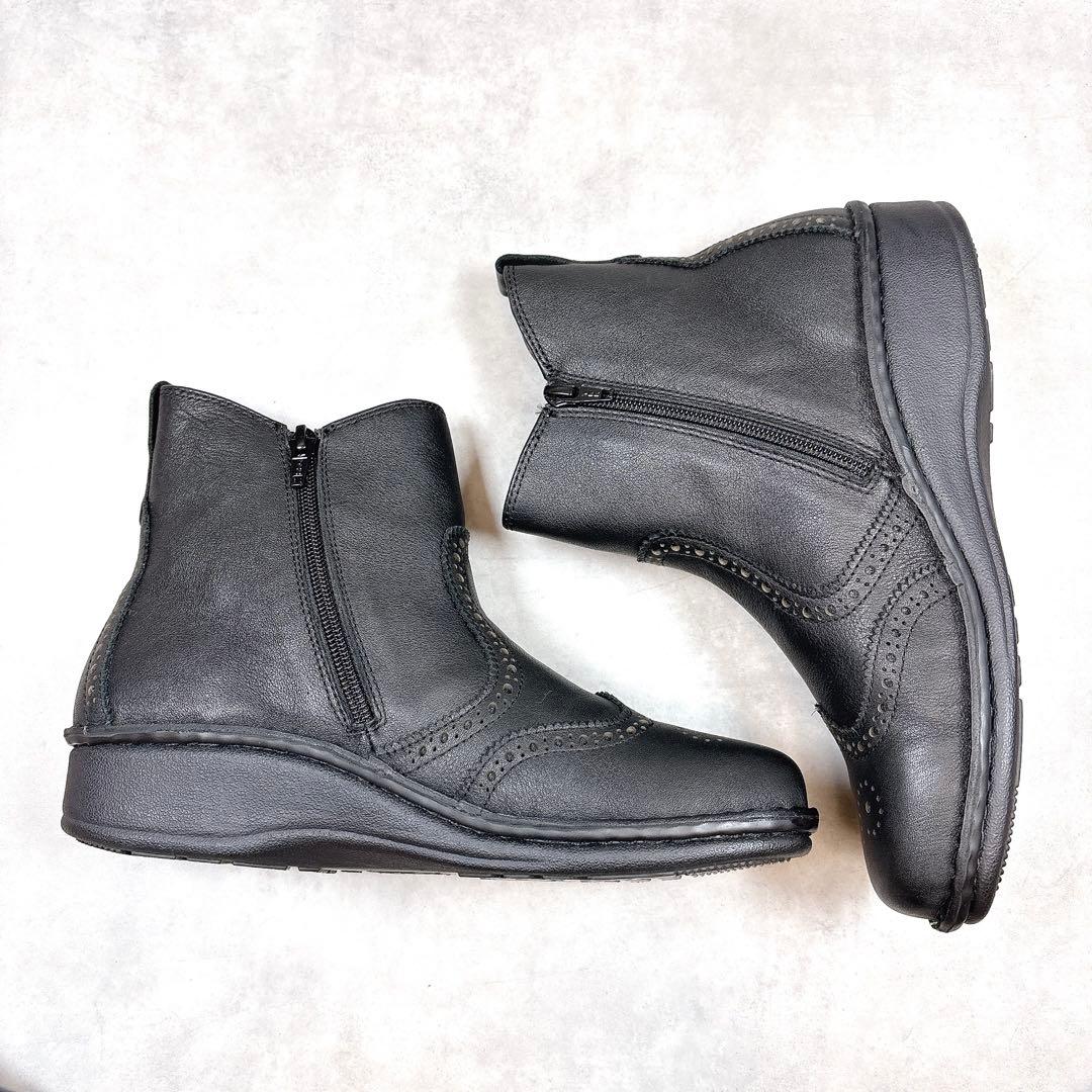 極美品 H.P.S 限定モデル ウイングチップ サイドゴアブーツ 本革 25