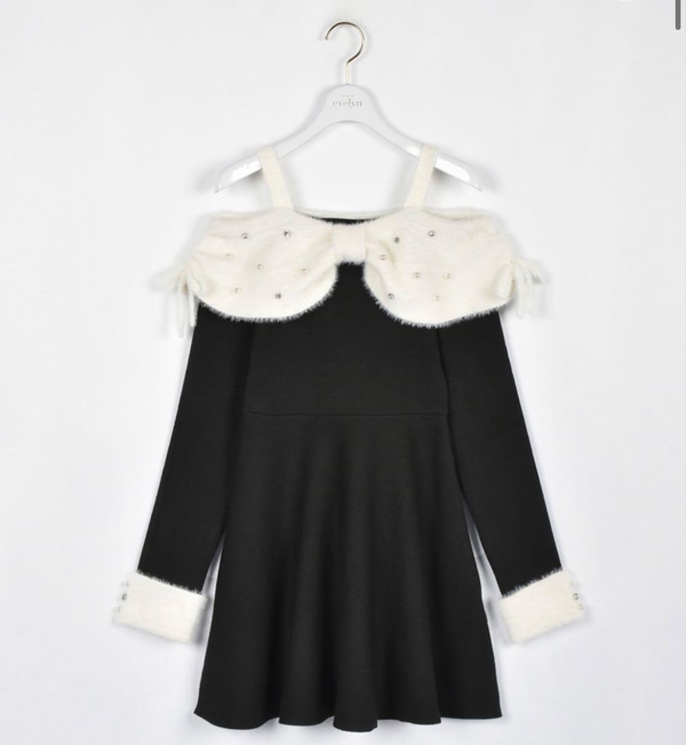 エブリン　リボンオフショルミニワンピース