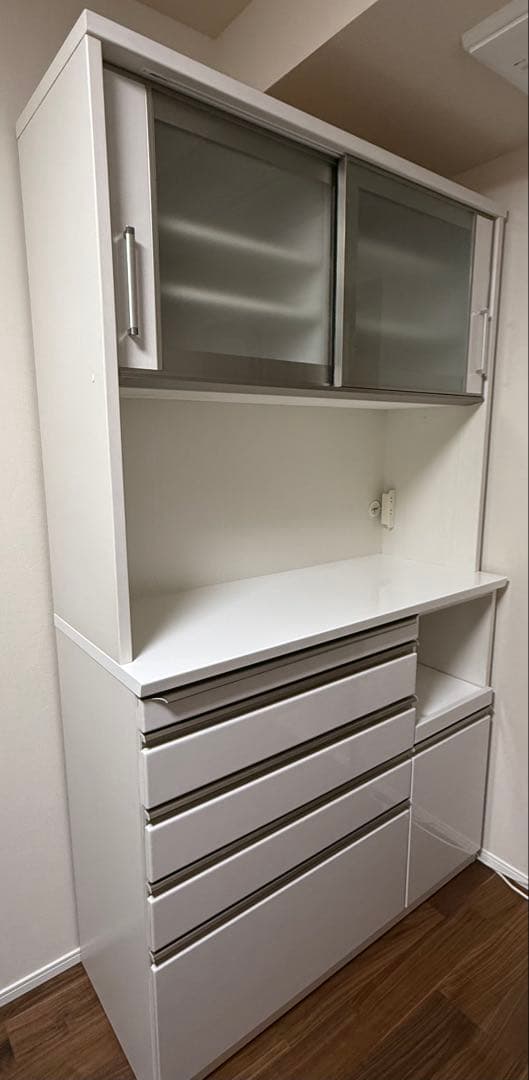 【値引き】ホワイト 大型キッチン収納 ダイニングボード 120 かねたや家具