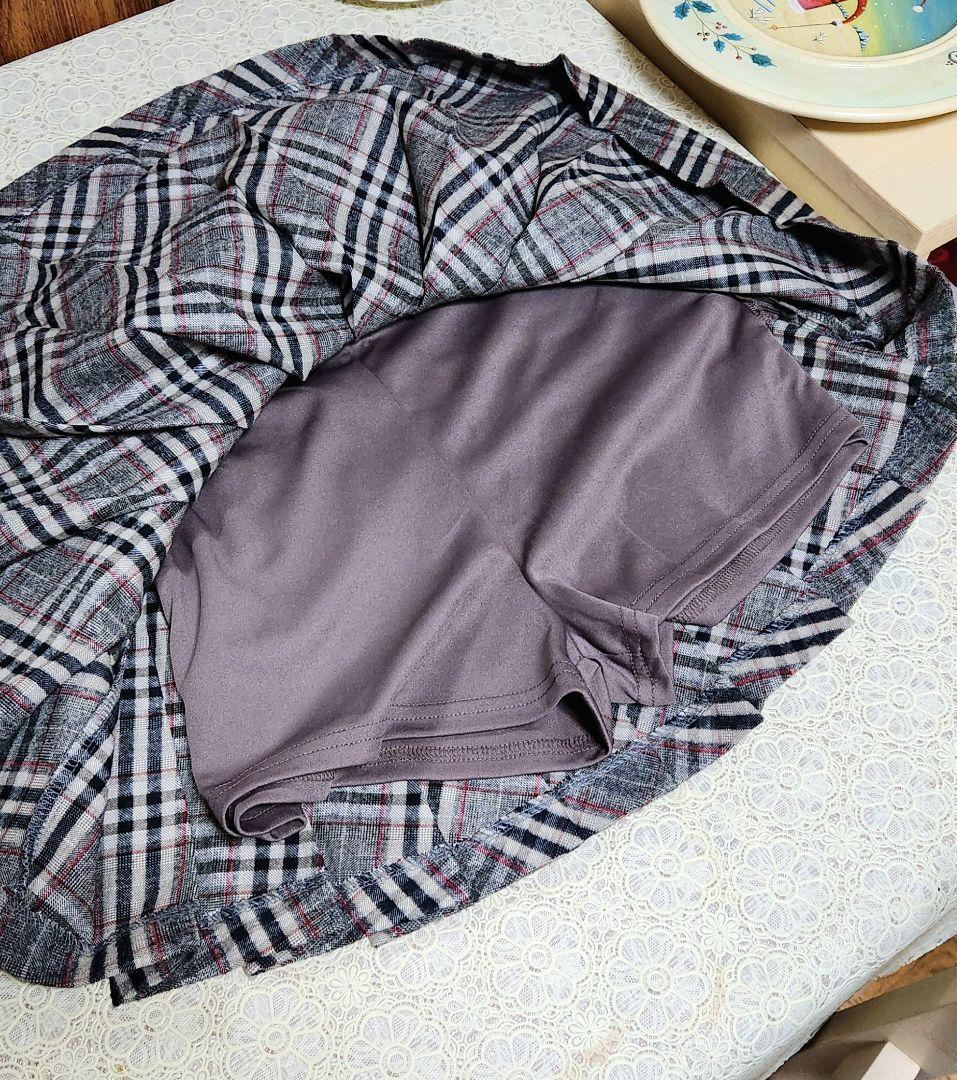 スカート Monica check pleats mini skirt beige M