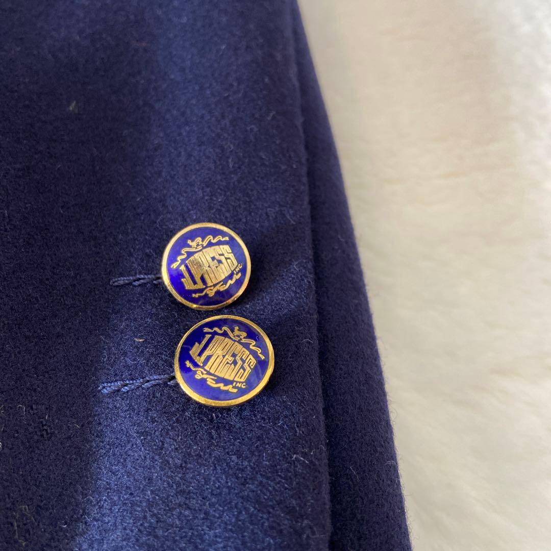 美品J.PRESS ジェイプレス　ブレザー　紺ブレ　ロゴ金ボタン　3B ネイビー