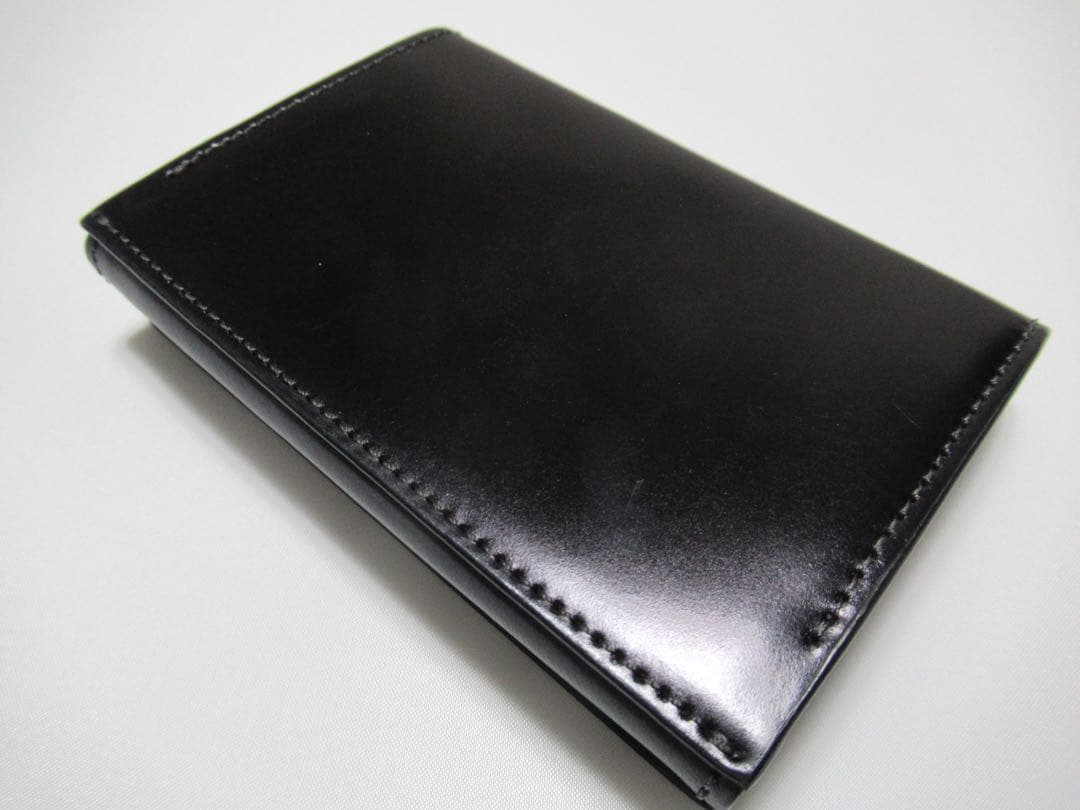 ポールスミス 新品！コードバン馬革×牛革名刺入れ カードケース 黒×グレー