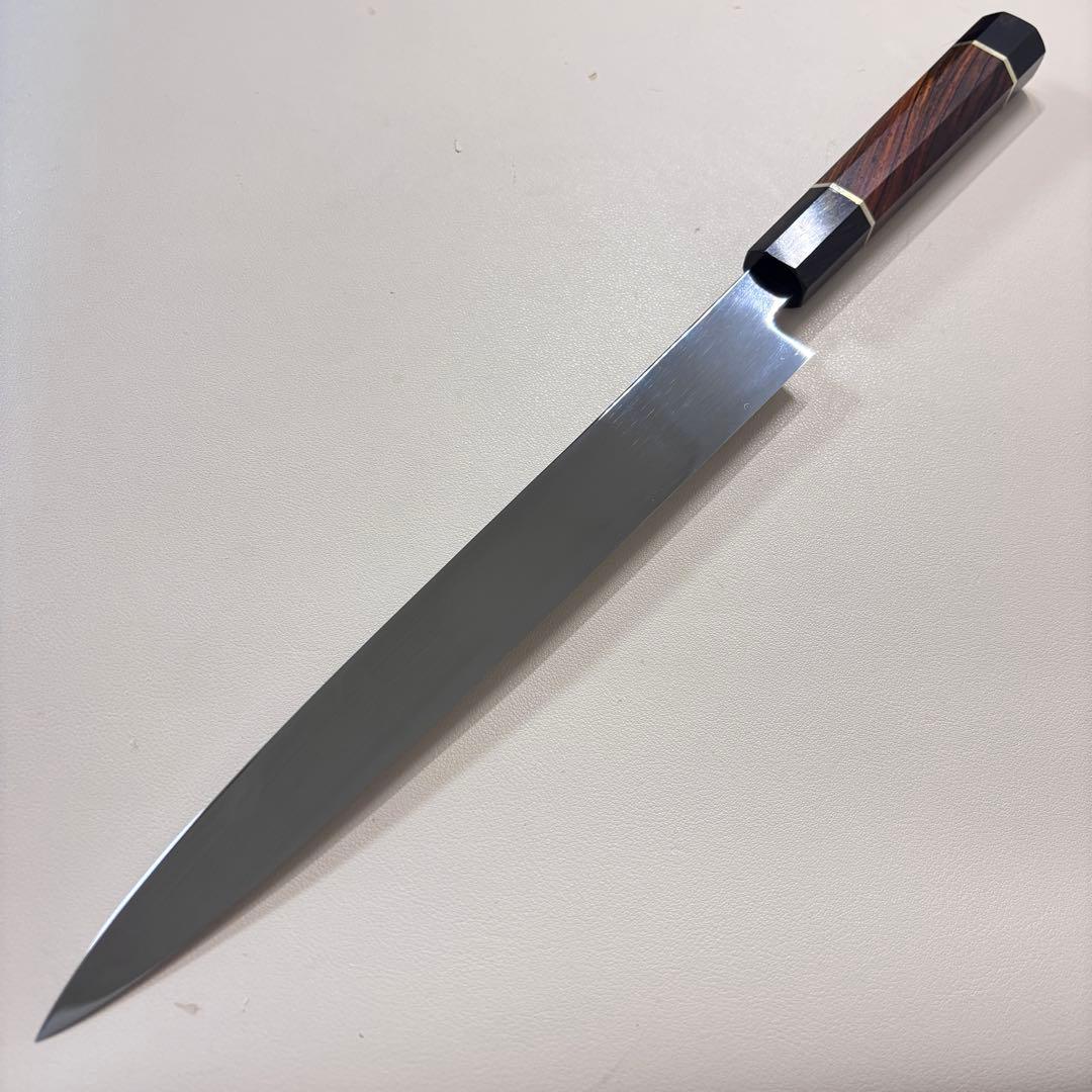 270mm 柳刃包丁 鏡面　天然木八角柄 刺身包丁 和包丁「全鋼」'.～