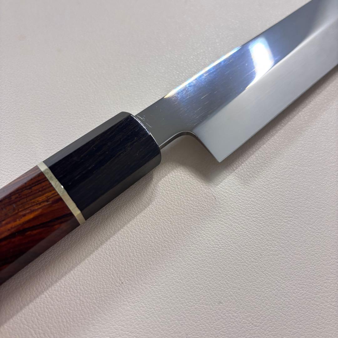 270mm 柳刃包丁 鏡面　天然木八角柄 刺身包丁 和包丁「全鋼」'.～