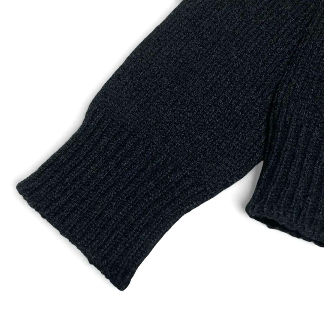 【美品】MARGARET HOWELL 透かし編み ウールニットカーディガン 黒