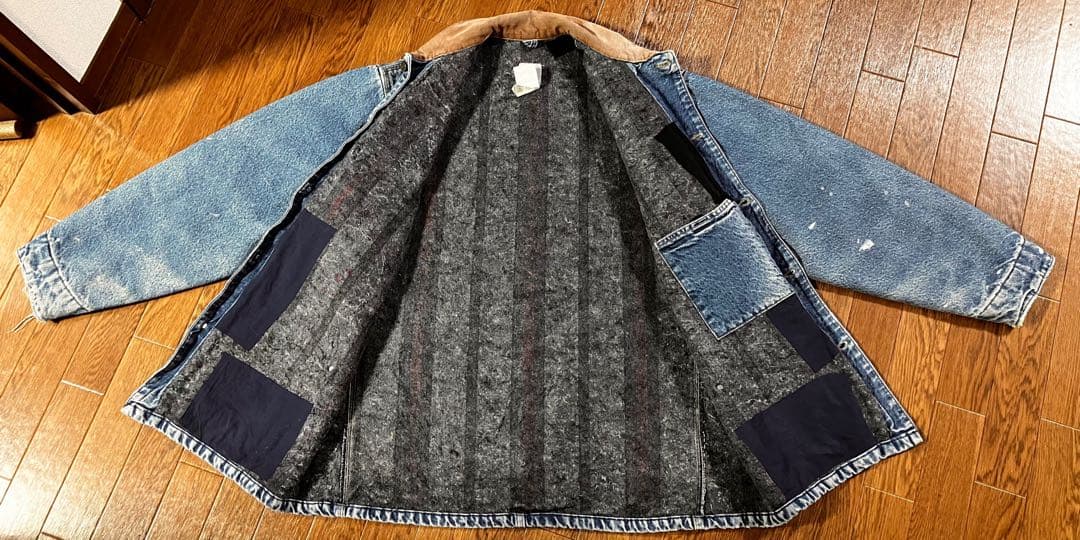 極上フェード 90s USA製 カーハート デニム チョアコート DST L