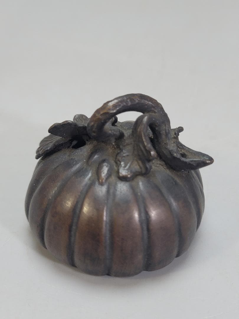 文房具 古銅 南瓜 水滴 大正十一年皇后陛下賜 文字在