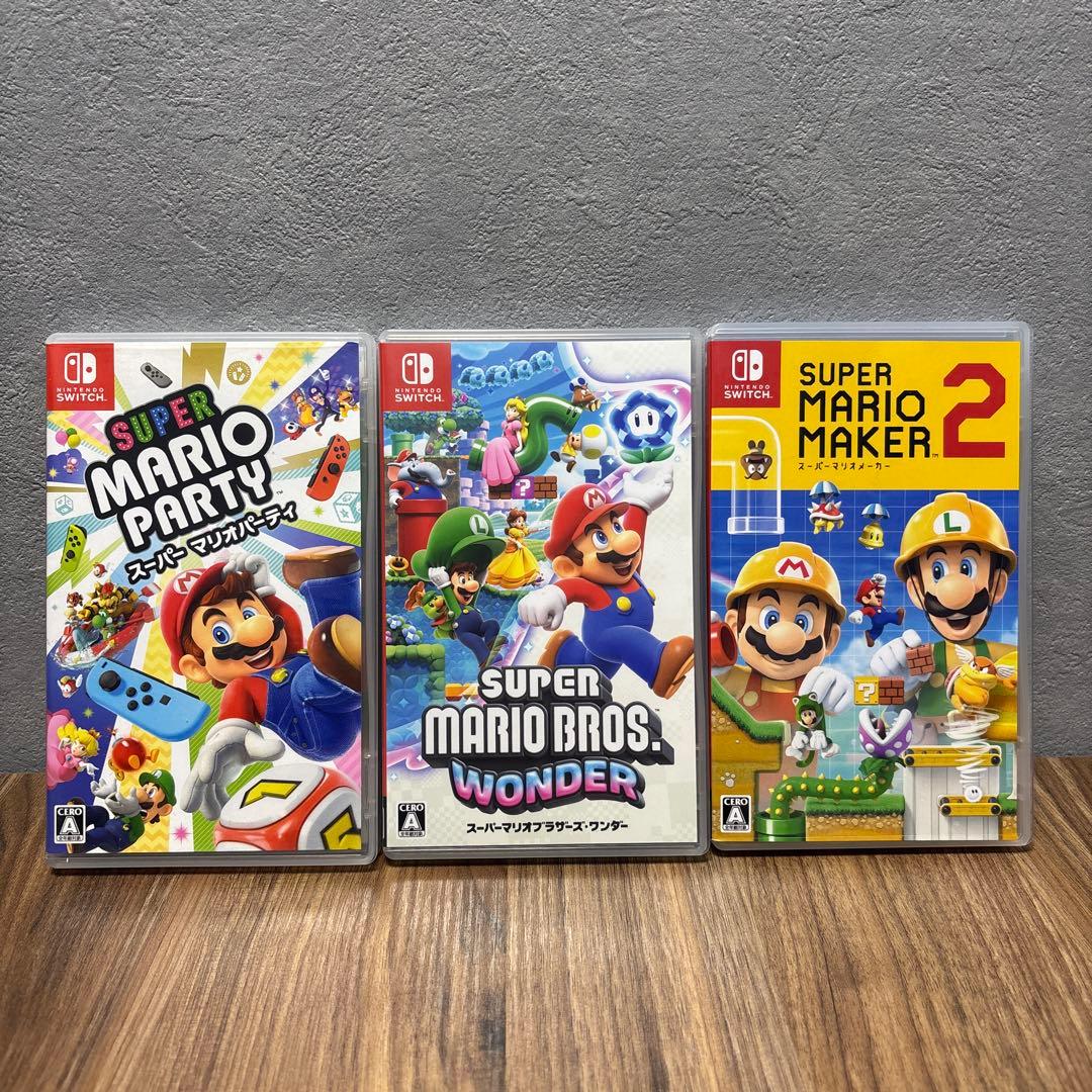 Switch ゲーム 3本セットスーパーマリオワンダー、パーティ、メーカー2