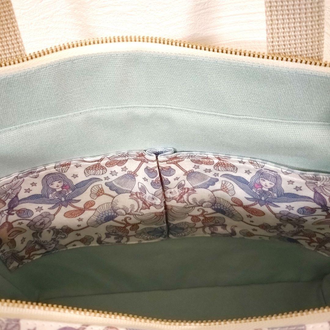 専用☆大きめ 上マチファスナートート＆ ポーチ☆ ジョリーフルール