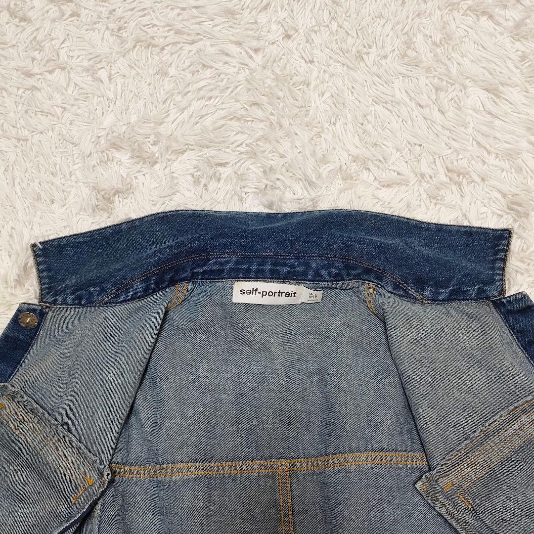 セルフポートレート クロップドデニムジャケット　ディアマンテボタン