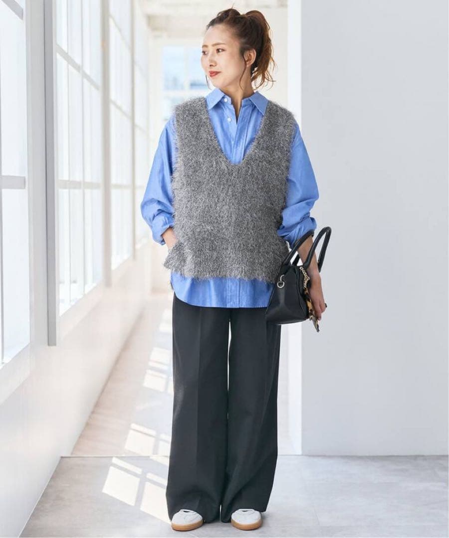 スピックアンドスパン　シャギーベスト　グレー　お値下げ中！