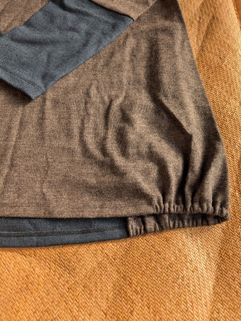 群言堂登美グレーと青のタートルネック長袖チュニック