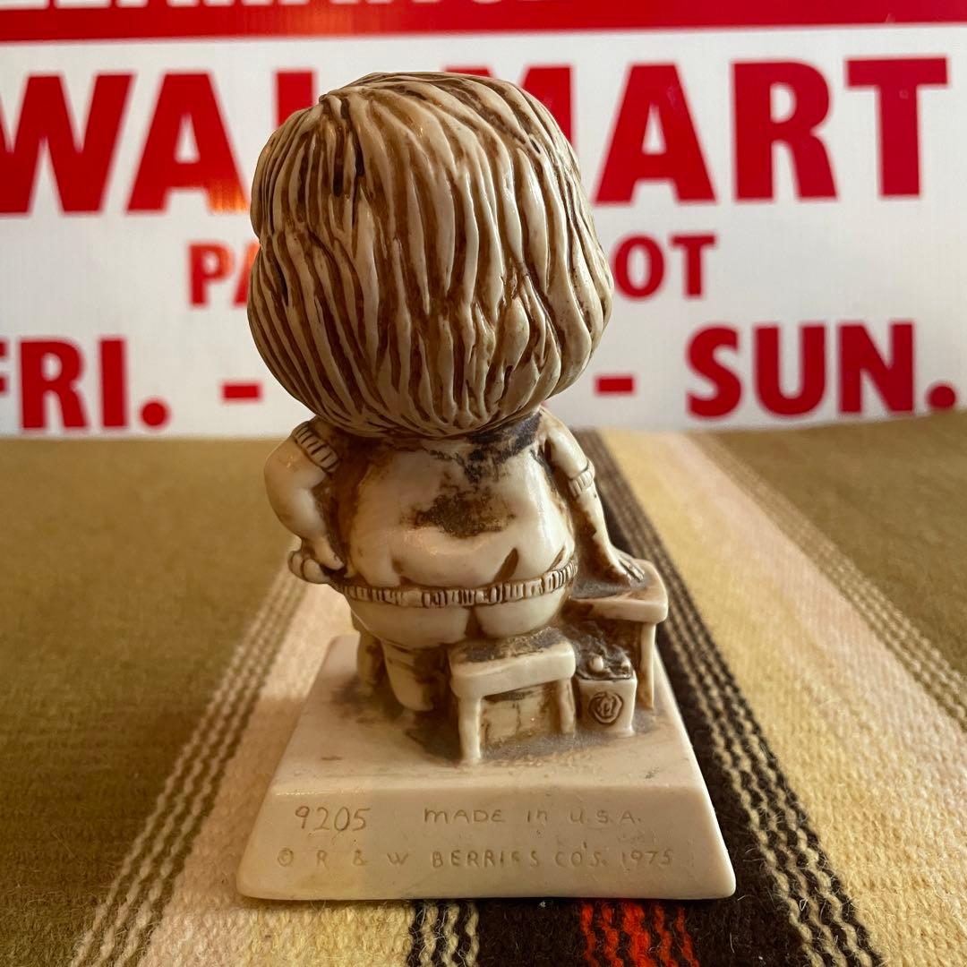 希少品！70's アメリカアンティーク　メッセージドール置物　USAヴィンテージ