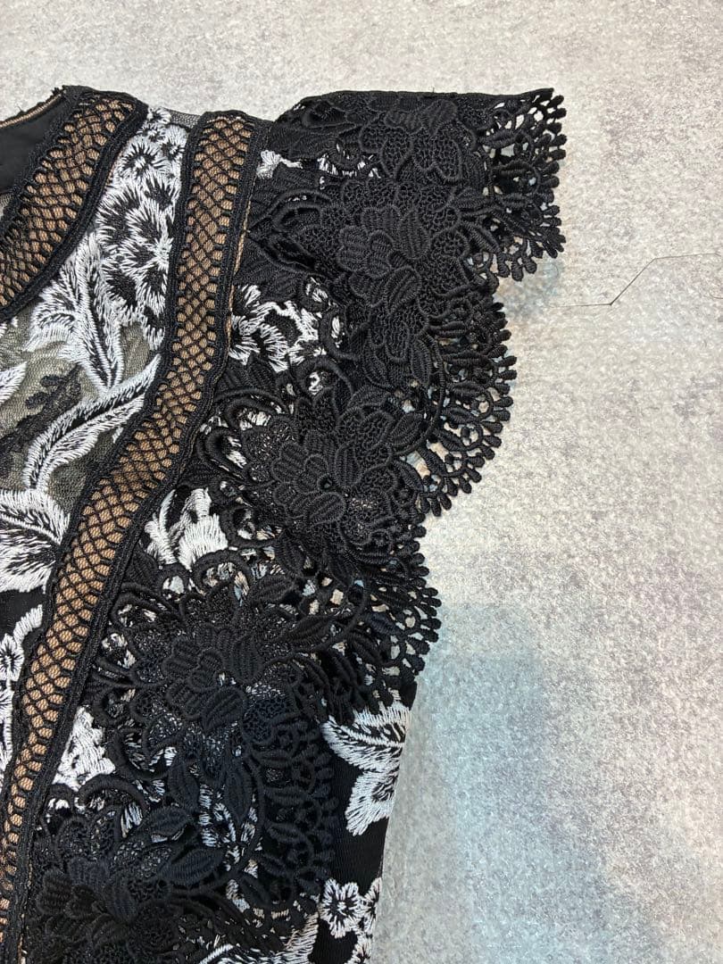 Yoshi未使用タグ付TADASHI SHOJI 刺繍レースワンピース　4