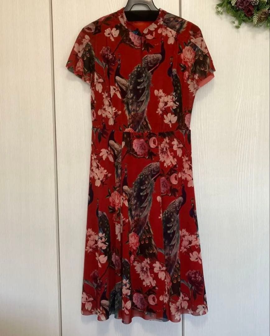 【VIVIENNE TAM】PEACOCK PRINT NET　ドレス