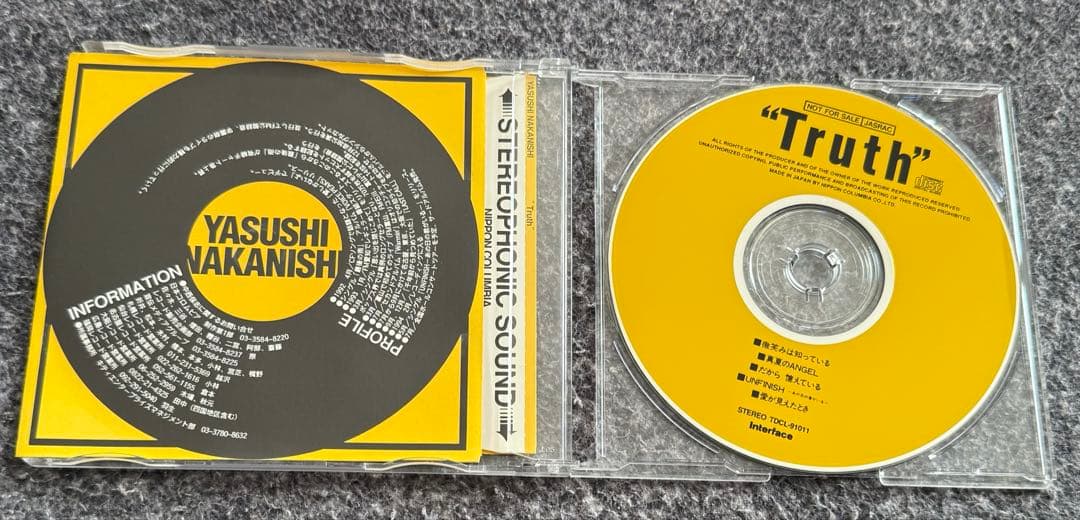 非売品/サンプル盤 中西保志「Truth」