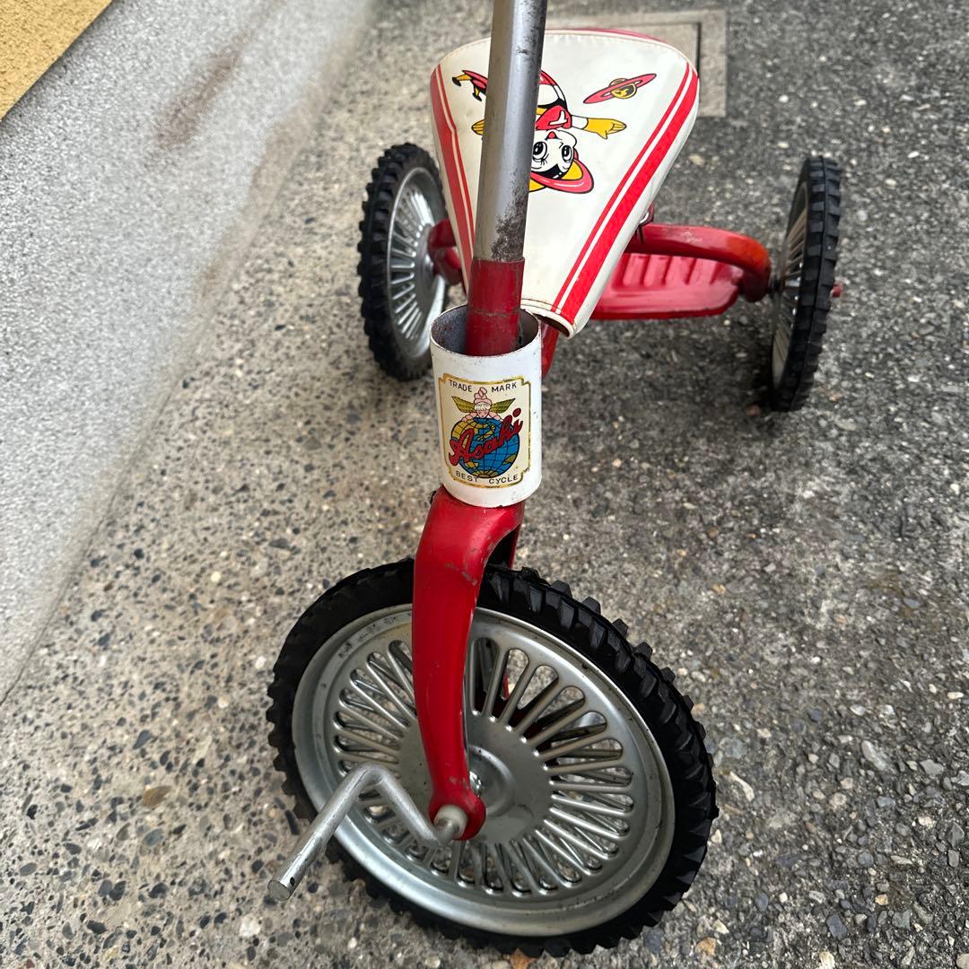 昭和レトロ アサヒ 三輪車 ブリキ製 子供用 トライシクル 当時物